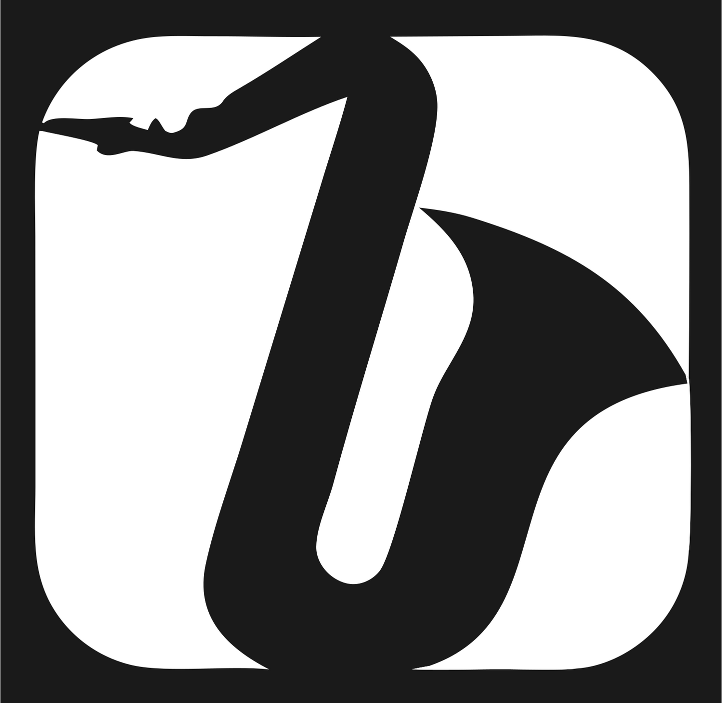 Negative Space Saxophone Rounded Badge #1a1a1a/#ffffff