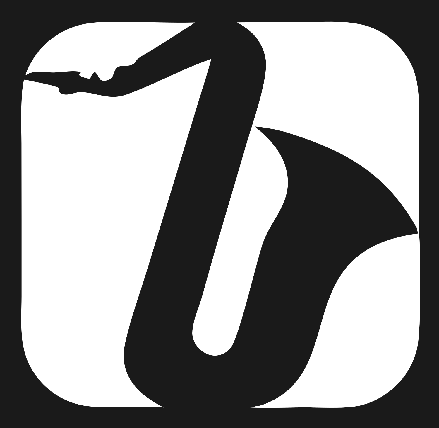 Negative Space Saxophone Rounded Badge #1a1a1a/#ffffff