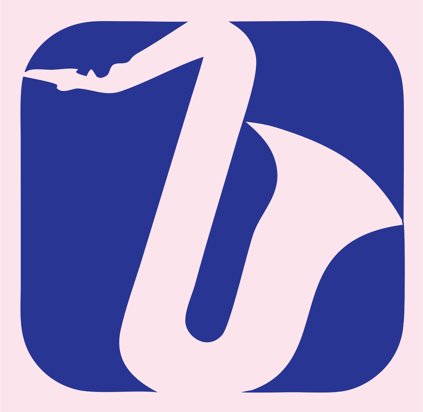 Negative Space Saxophone Rounded Badge #fce4ec/#283593