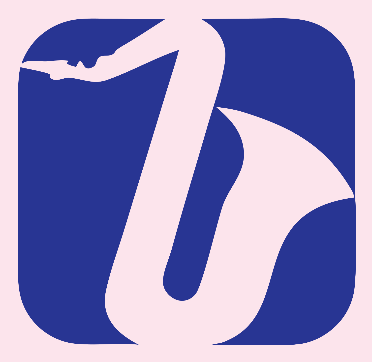 Negative Space Saxophone Rounded Badge #fce4ec/#283593