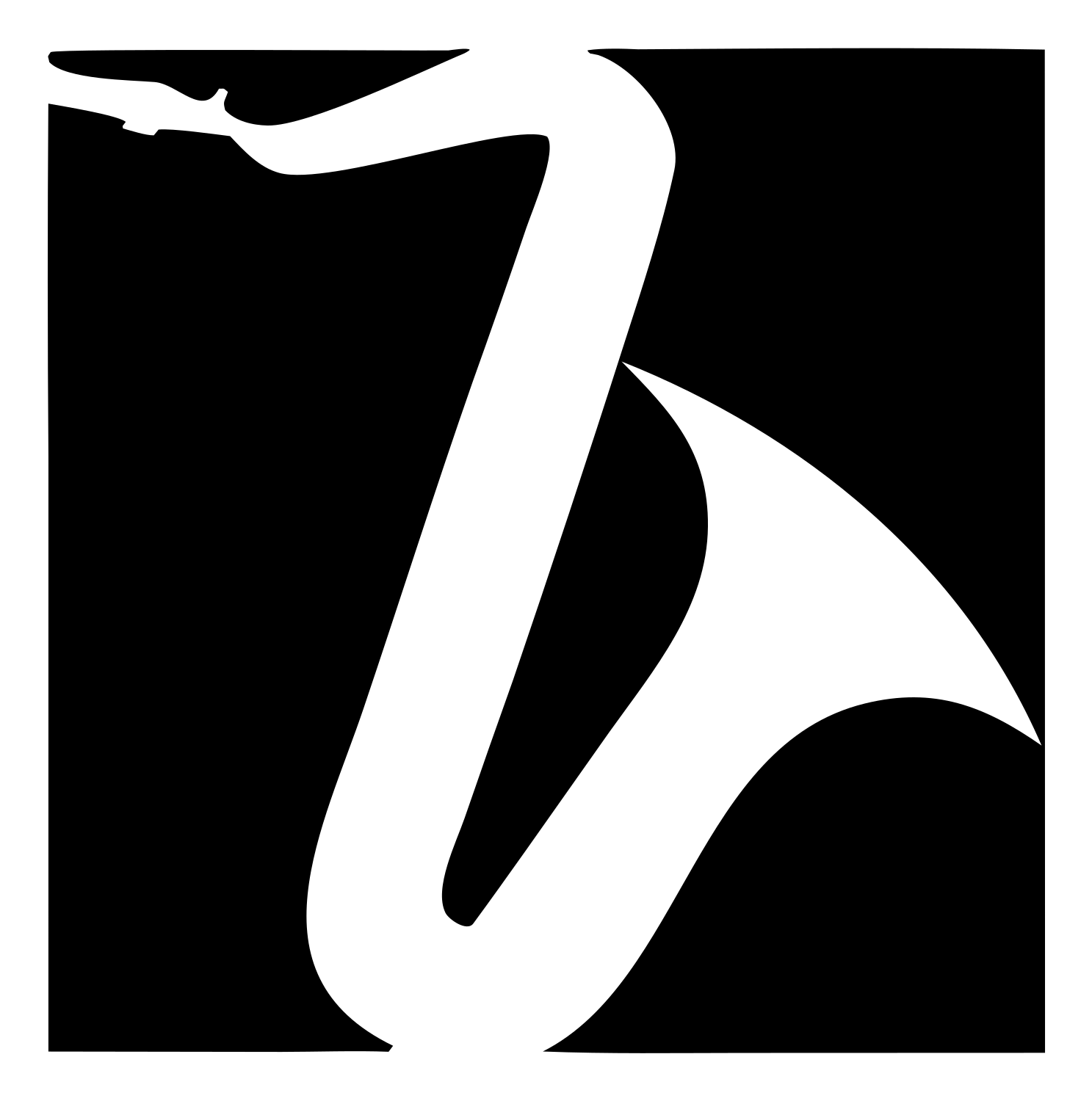 Negative Space Saxophone Square Logo #ffffff/#000000