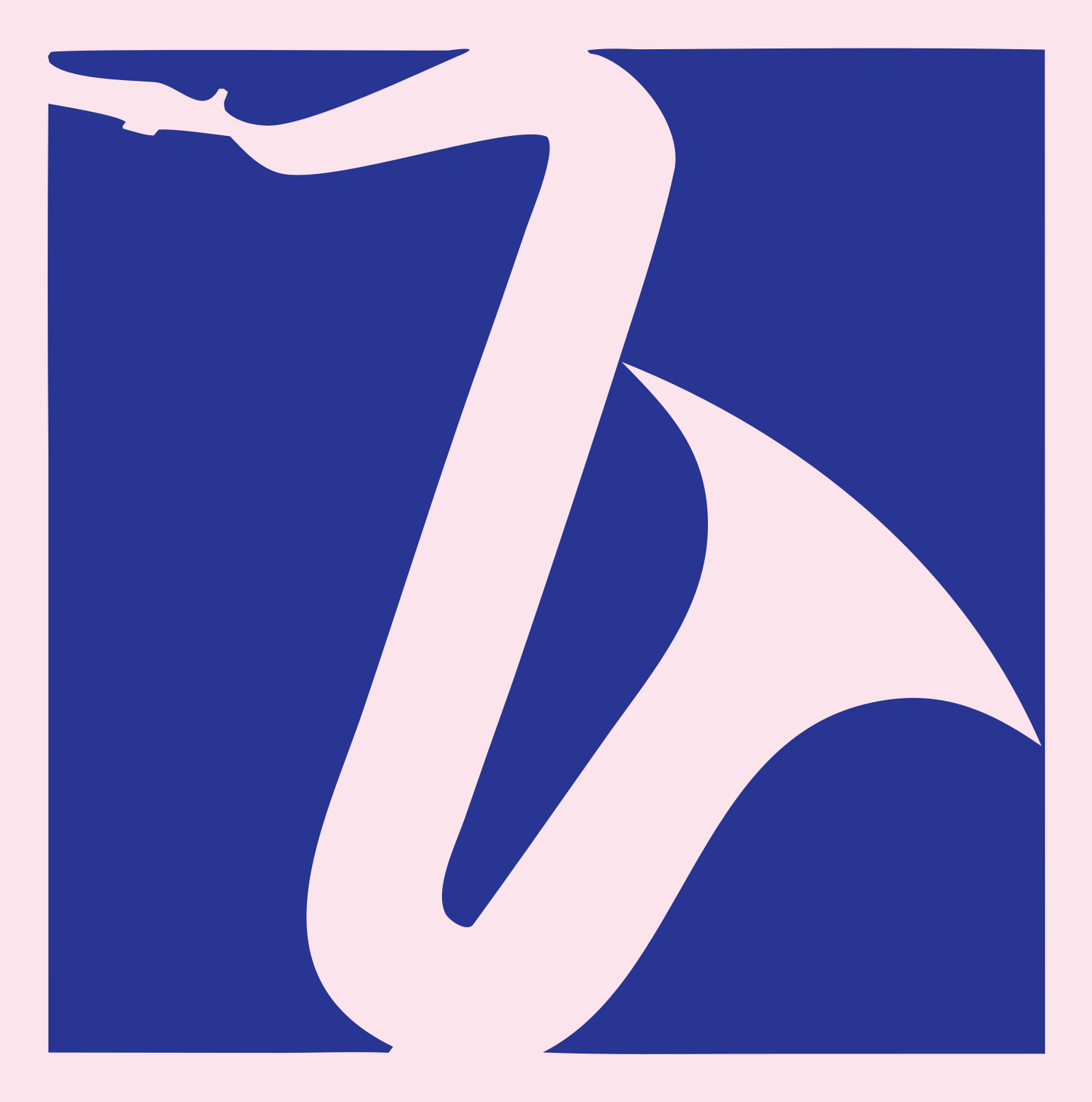 Negative Space Saxophone Square Logo #fce4ec/#283593
