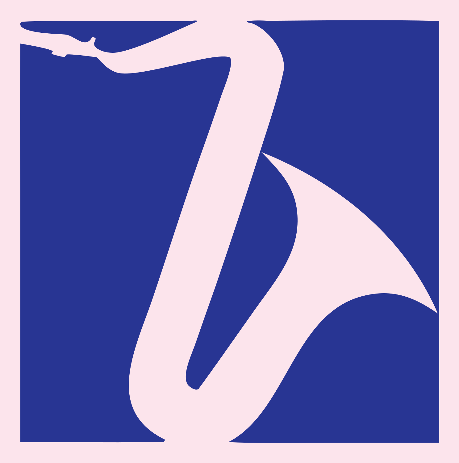 Negative Space Saxophone Square Logo #fce4ec/#283593