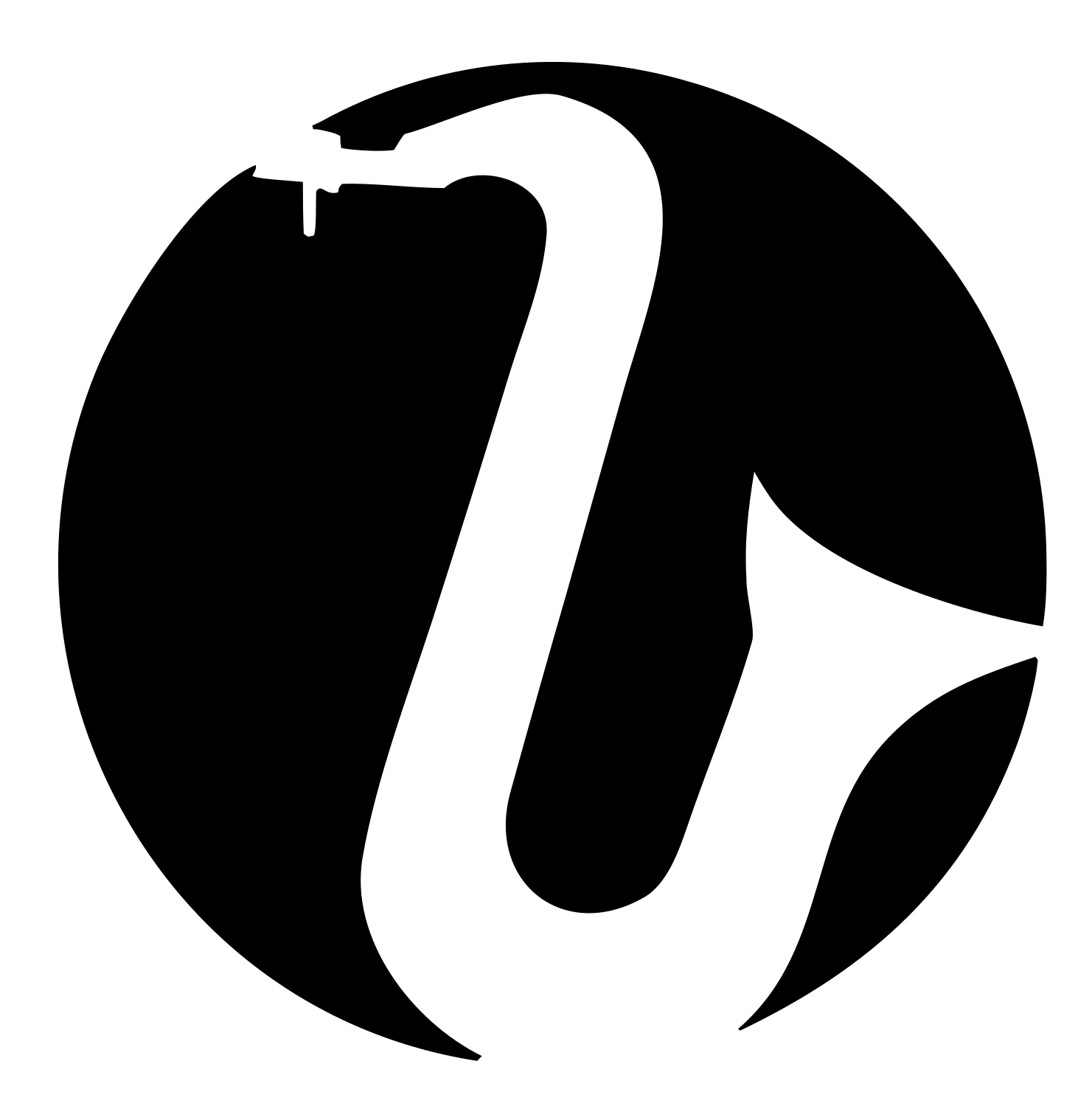 Negative Space Saxophone Disk Emblem #ffffff/#000000