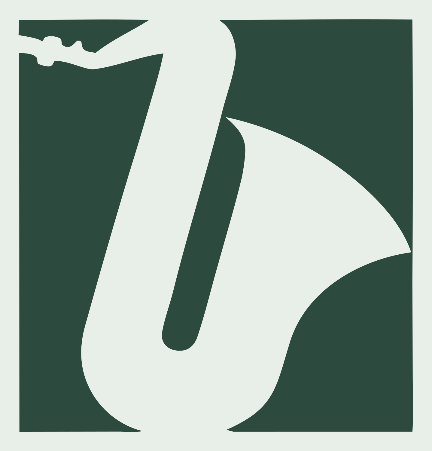 Negative Space Saxophone Cropped Crest #e8efe9/#2d4a3e