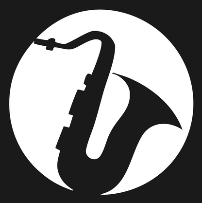 Negative Space Saxophone Circle Mark #1a1a1a/#ffffff