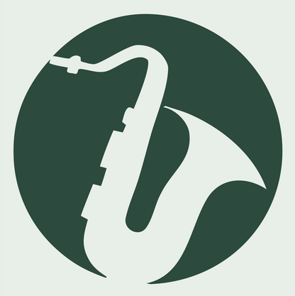 Negative Space Saxophone Circle Mark #e8efe9/#2d4a3e