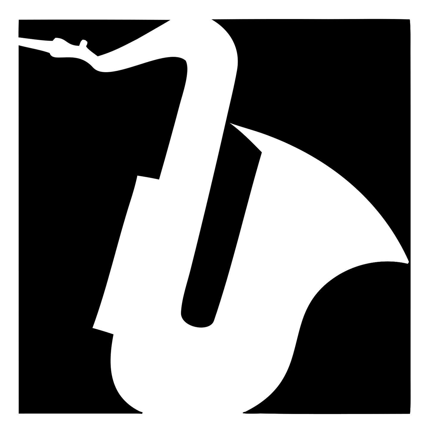 Negative Space Saxophone Tilt Badge #ffffff/#000000