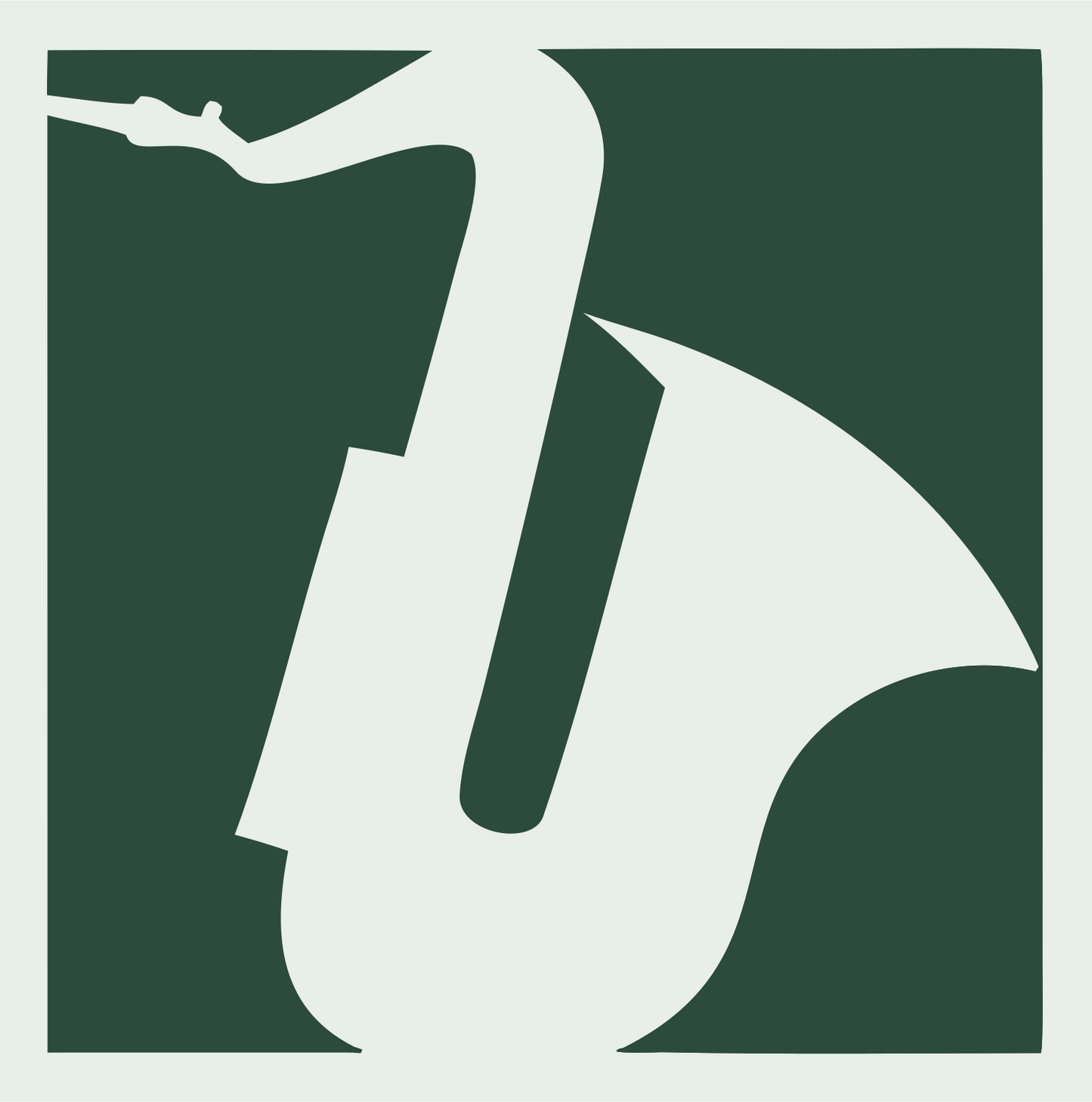 Negative Space Saxophone Tilt Badge #e8efe9/#2d4a3e