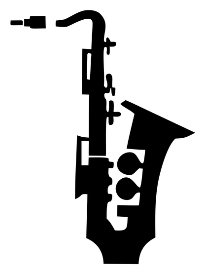 Chunky Saxophone Keys Logo #ffffff/#000000