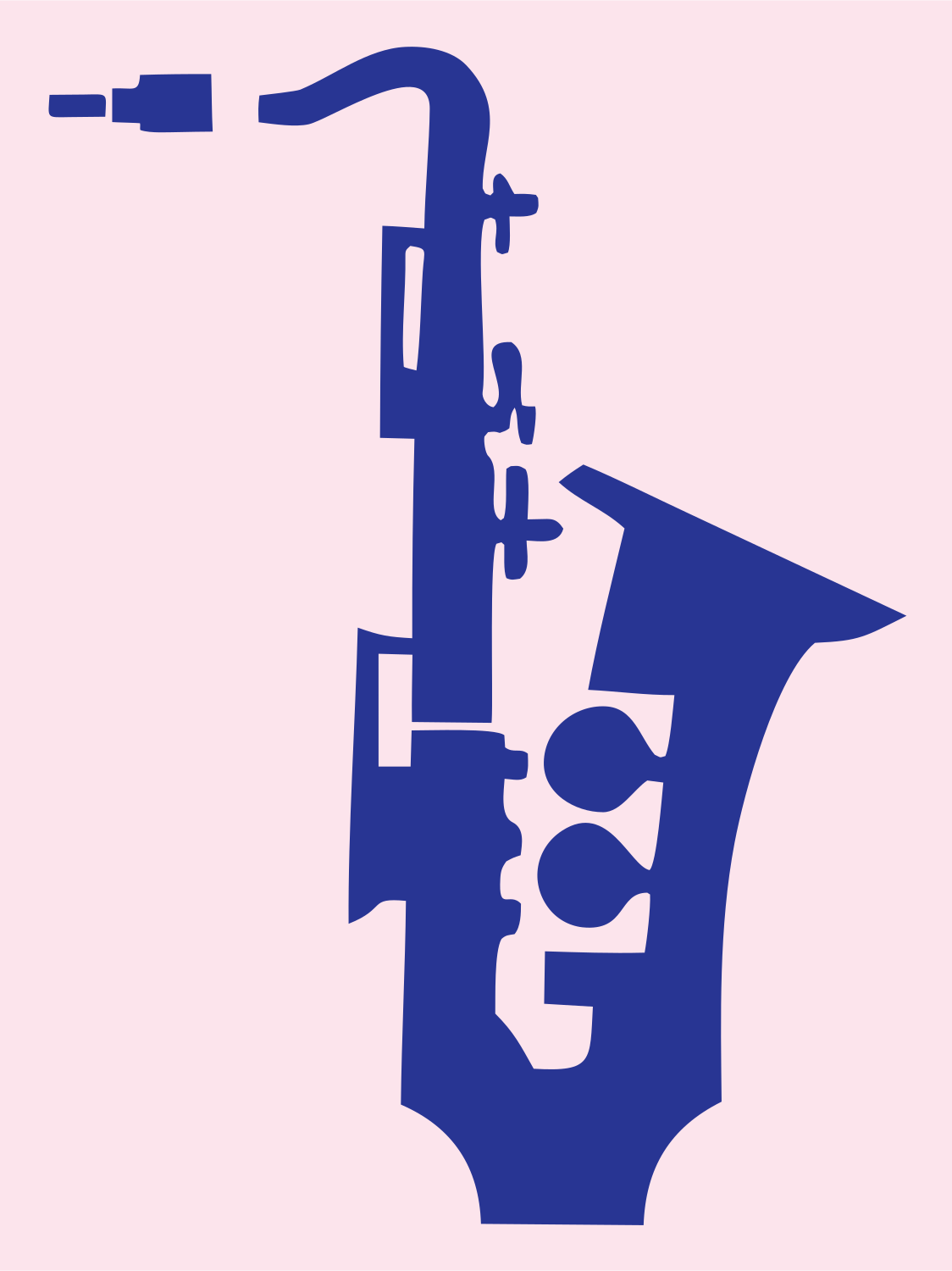 Chunky Saxophone Keys Logo #fce4ec/#283593