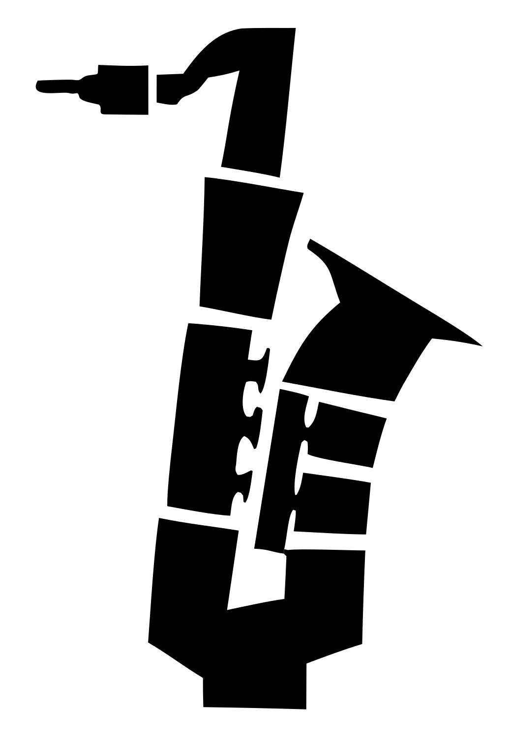 Heavy Saxophone Puzzle Mark #ffffff/#000000