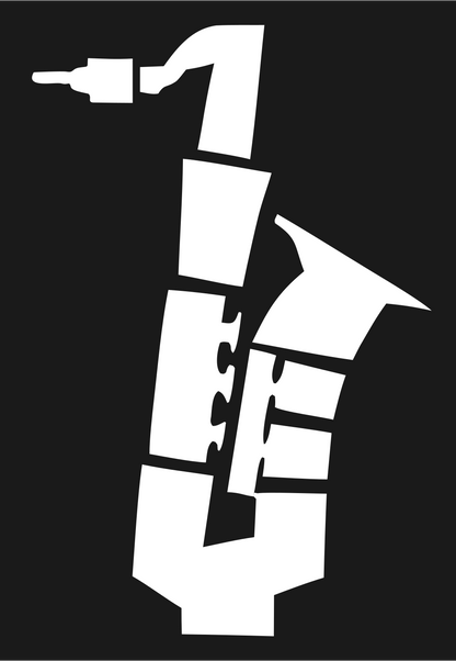 Heavy Saxophone Puzzle Mark #1a1a1a/#ffffff