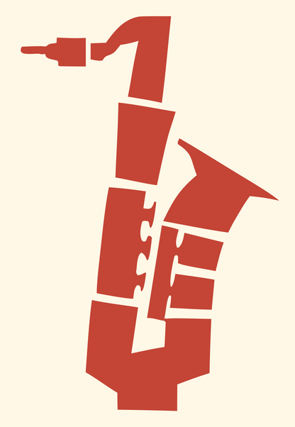 Heavy Saxophone Puzzle Mark #fff8e7/#c44536