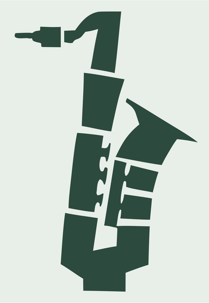 Heavy Saxophone Puzzle Mark #e8efe9/#2d4a3e