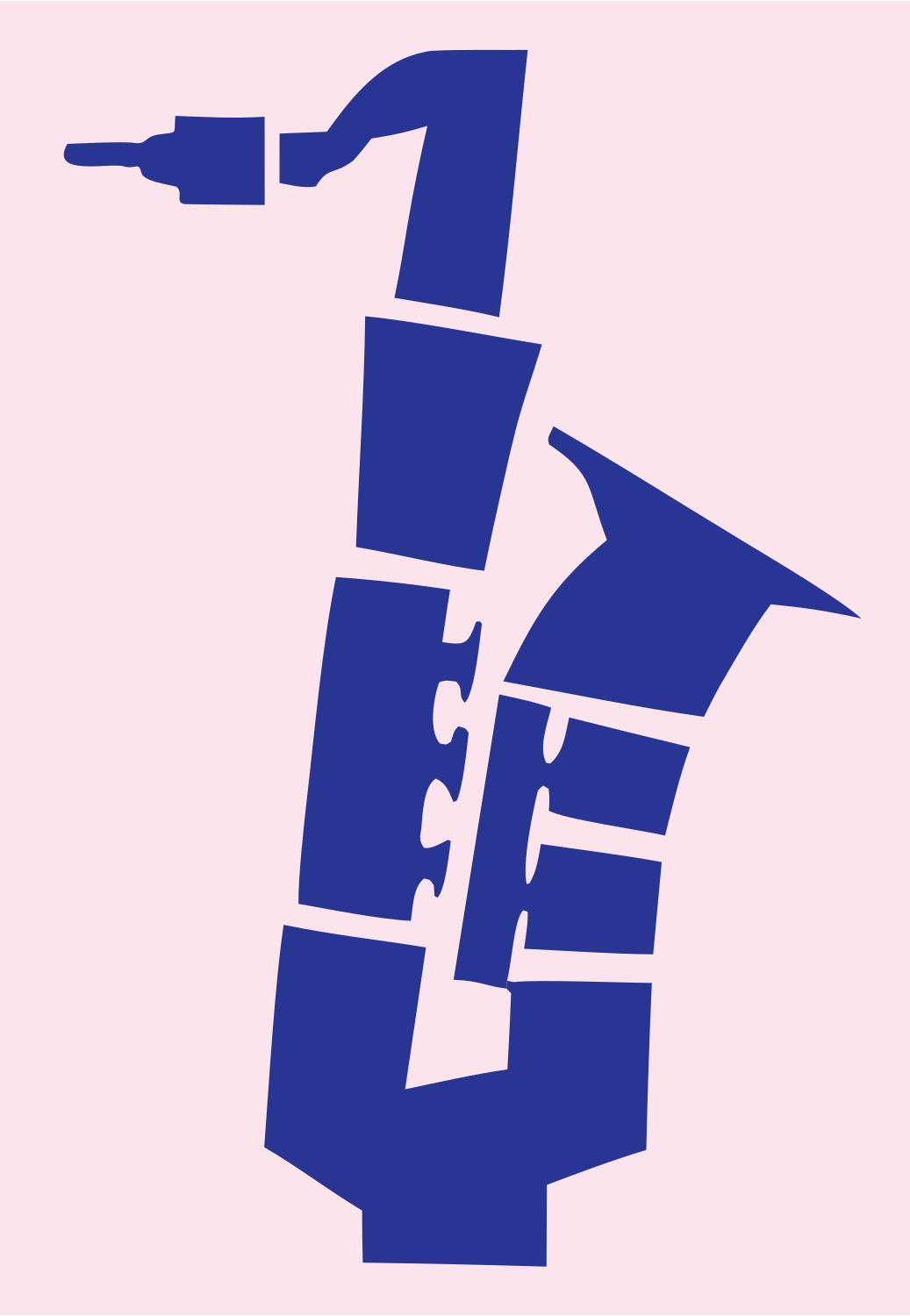 Heavy Saxophone Puzzle Mark #fce4ec/#283593