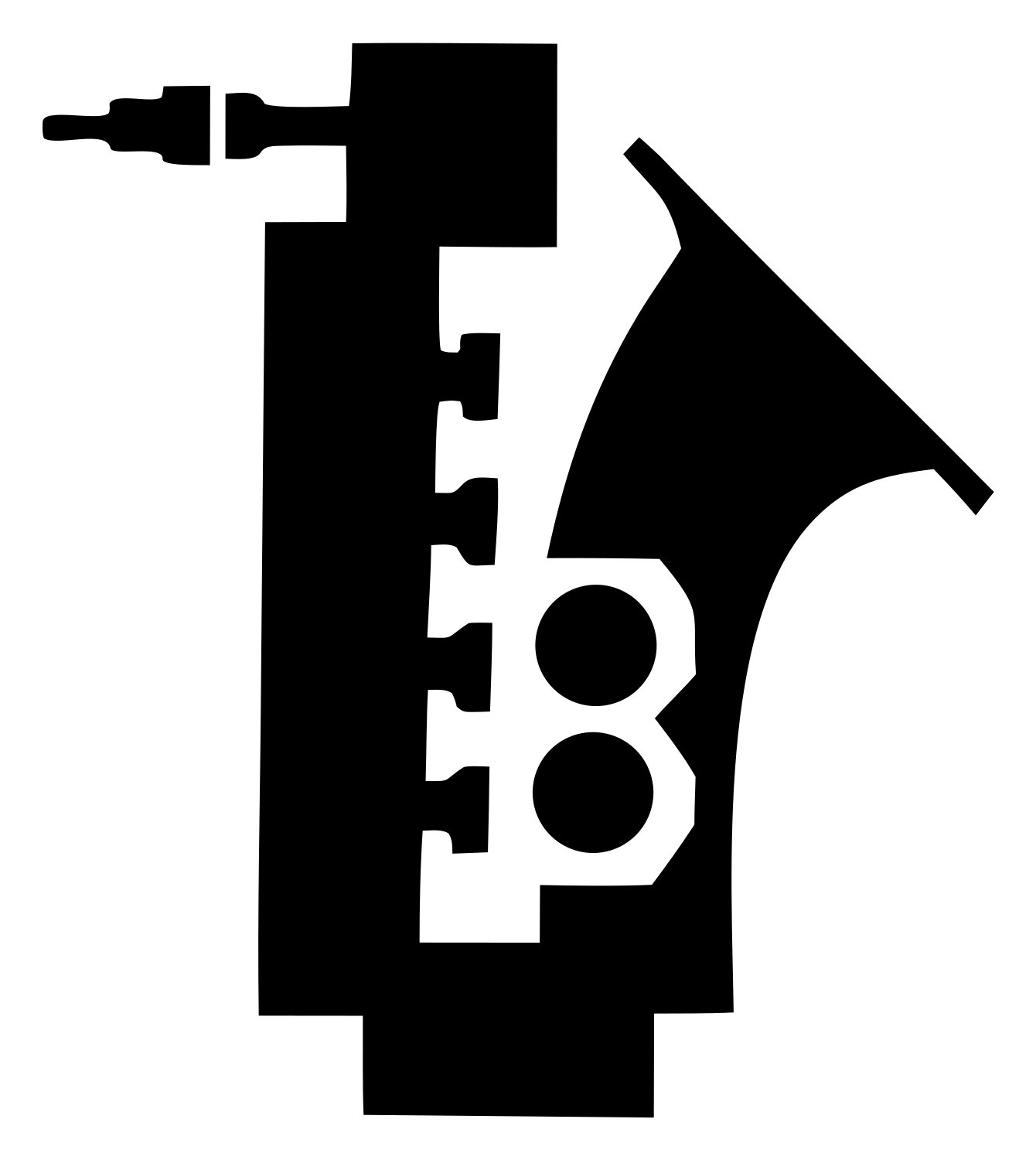 Blocky Saxophone Keys Mark #ffffff/#000000