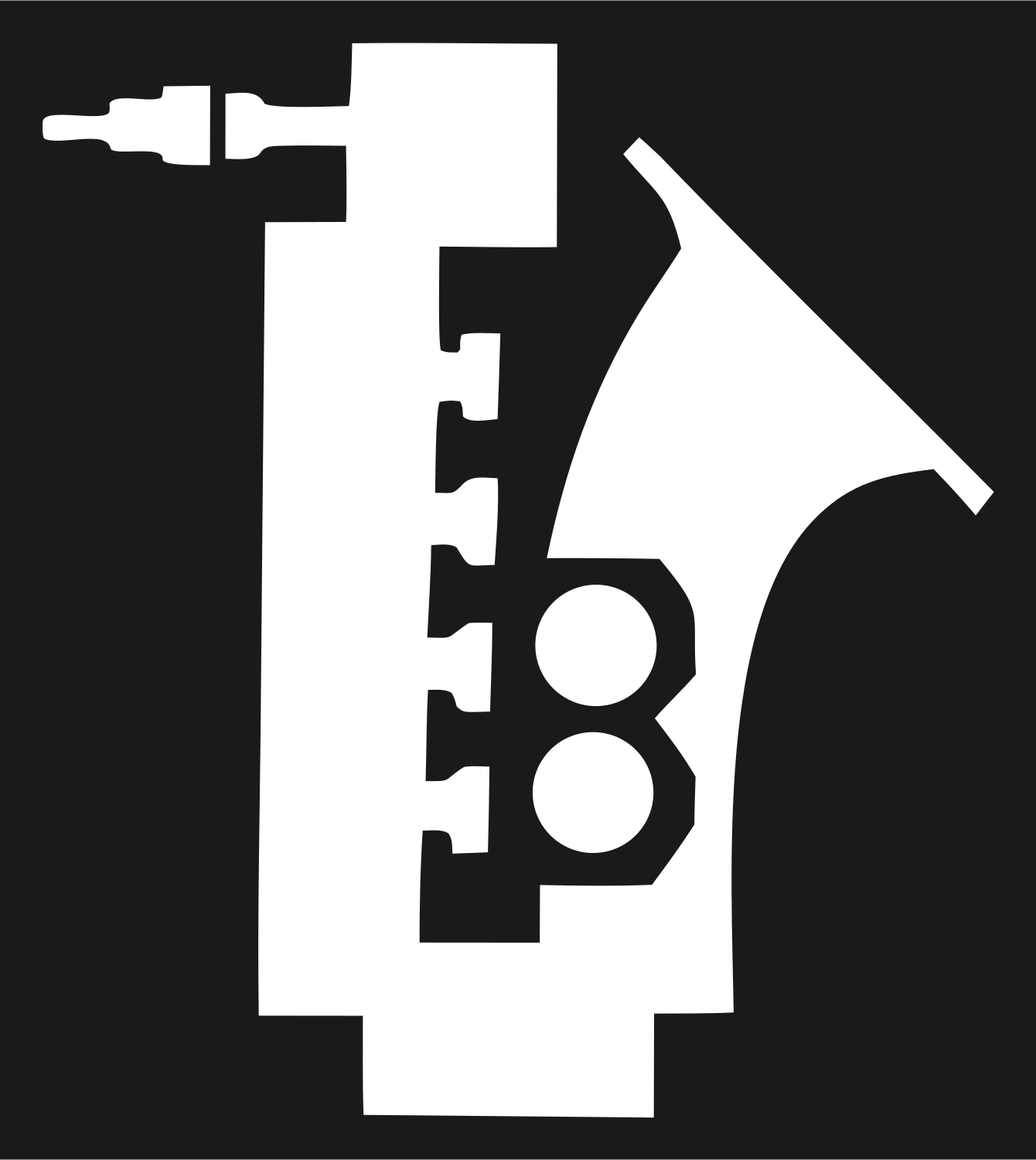 Blocky Saxophone Keys Mark #1a1a1a/#ffffff