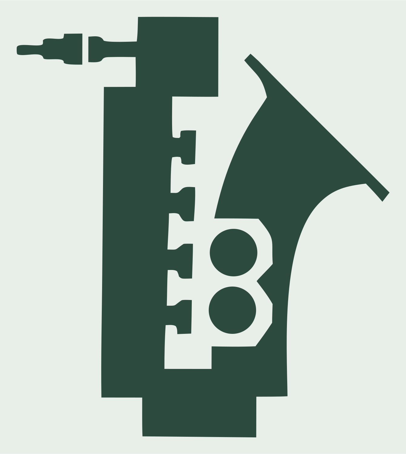 Blocky Saxophone Keys Mark #e8efe9/#2d4a3e