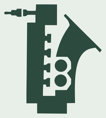 Blocky Saxophone Keys Mark #e8efe9/#2d4a3e