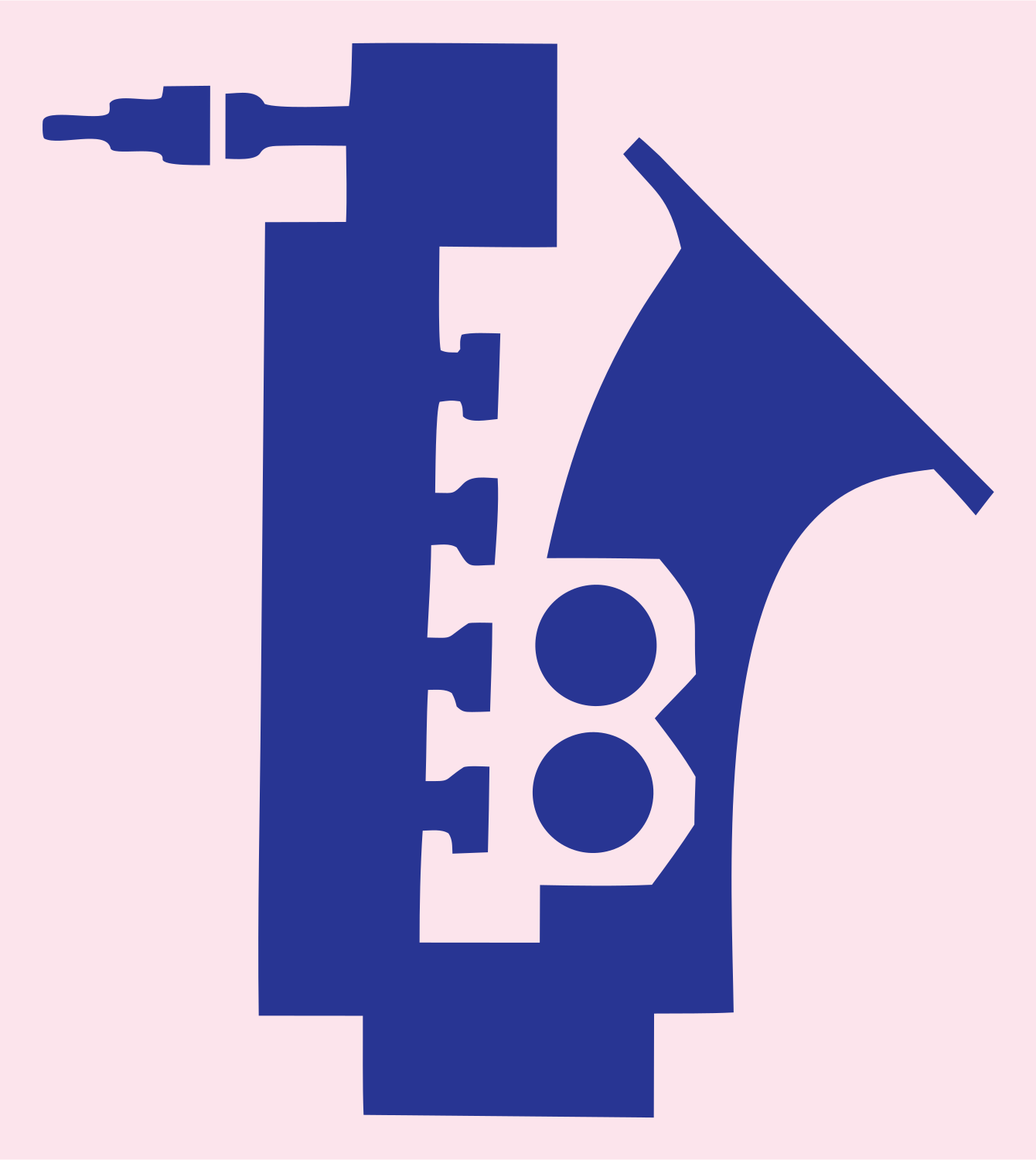 Blocky Saxophone Keys Mark #fce4ec/#283593