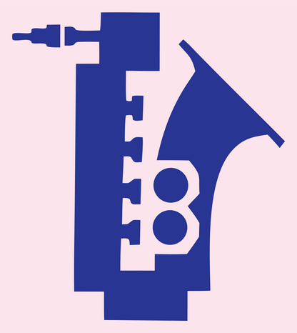 Blocky Saxophone Keys Mark #fce4ec/#283593