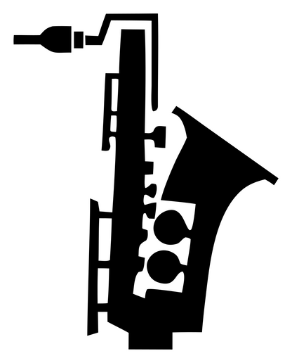 Blocky Saxophone Keys Logo #ffffff/#000000