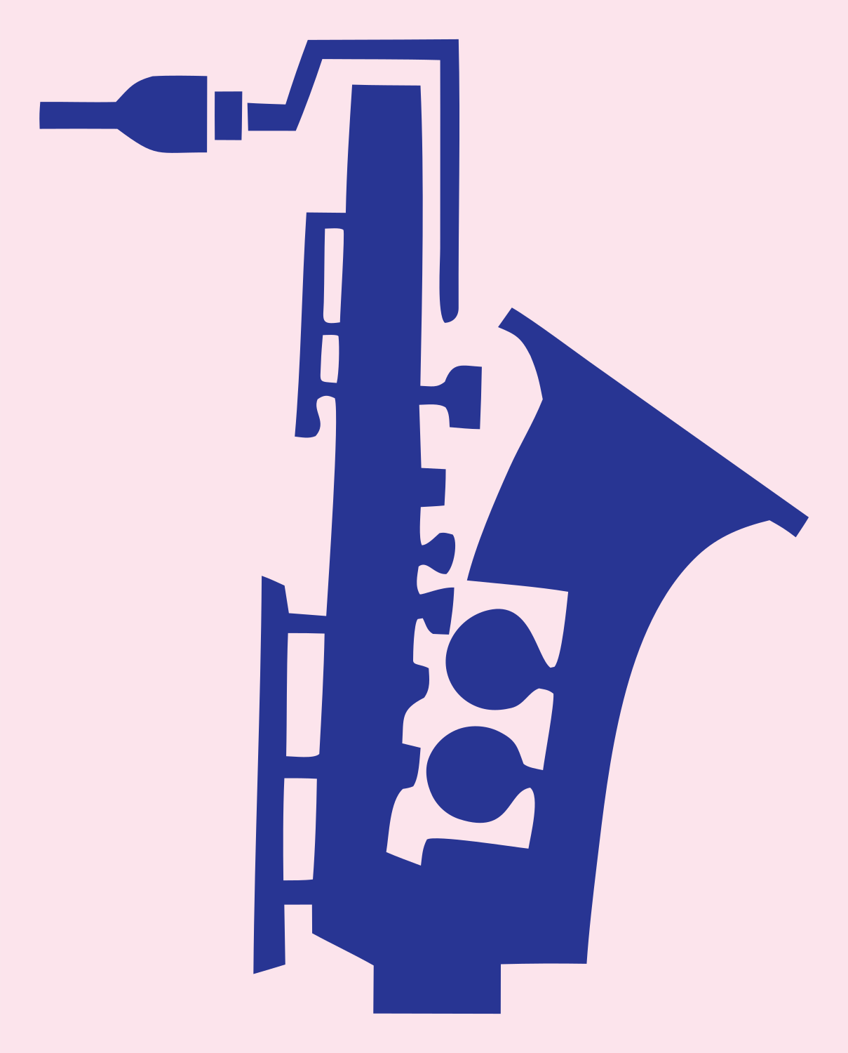 Blocky Saxophone Keys Logo #fce4ec/#283593