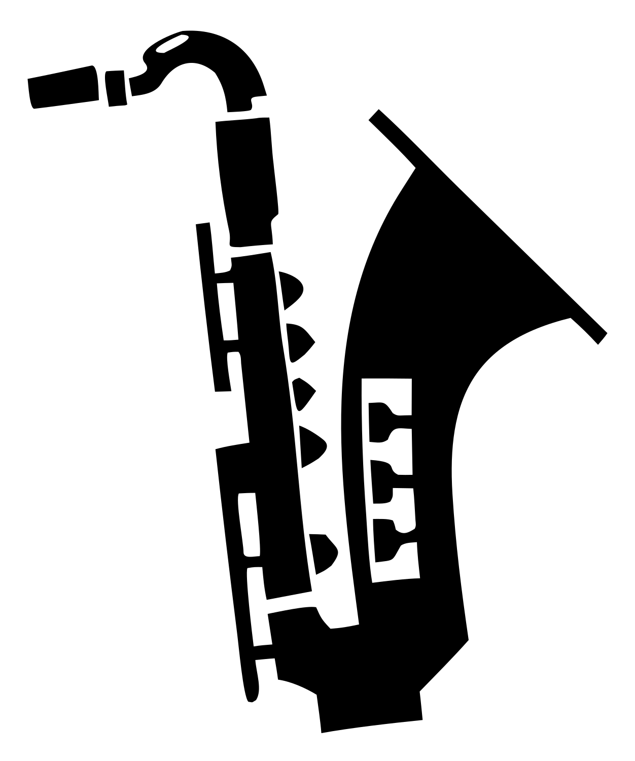 Chunky Saxophone Keys Logo #ffffff/#000000