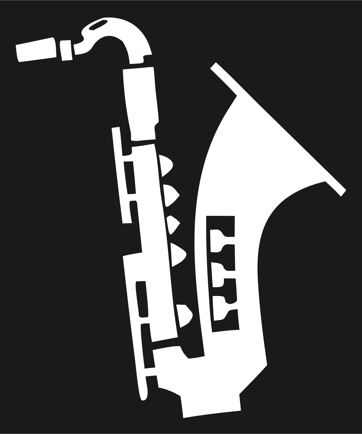 Chunky Saxophone Keys Logo #1a1a1a/#ffffff