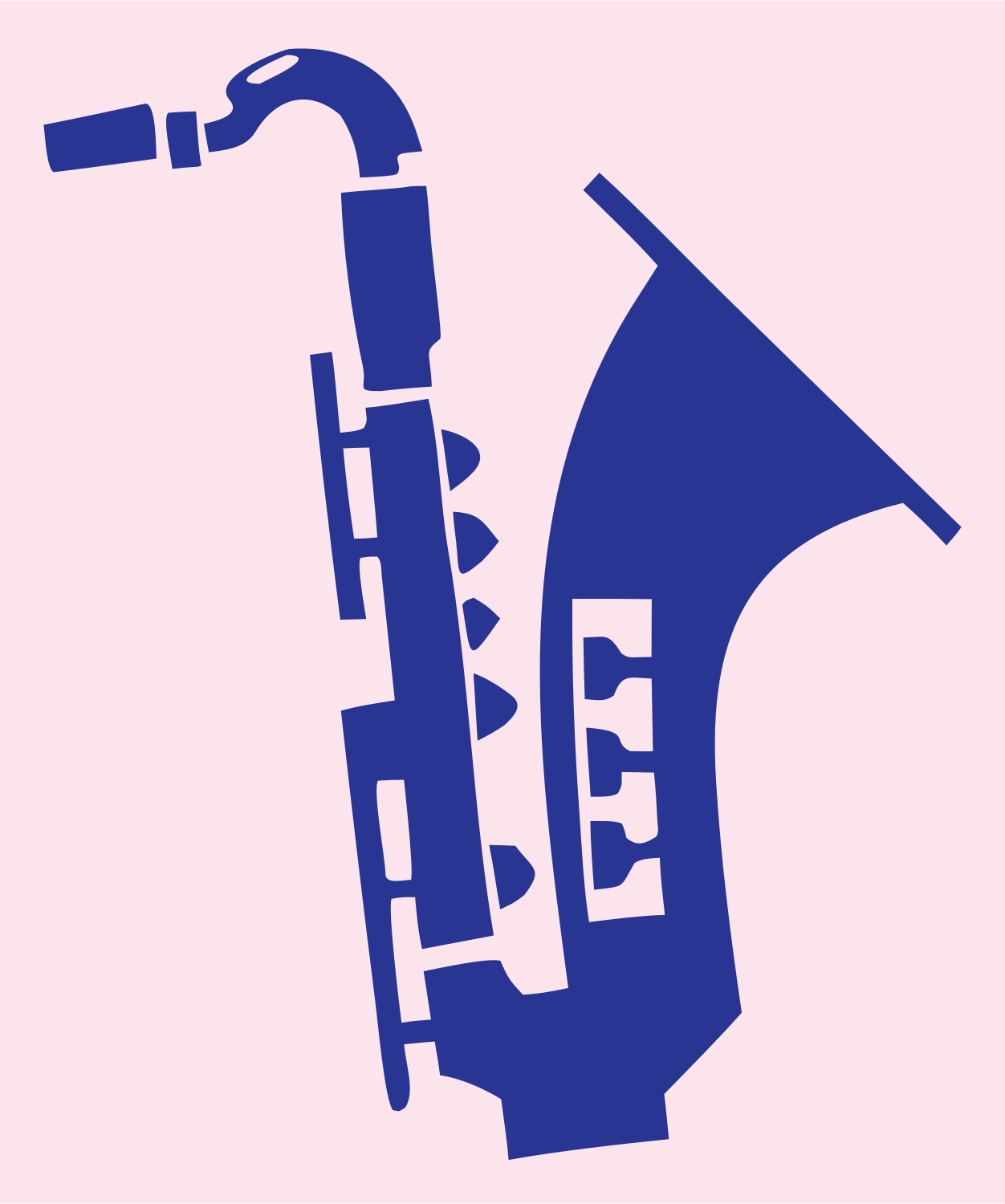 Chunky Saxophone Keys Logo #fce4ec/#283593