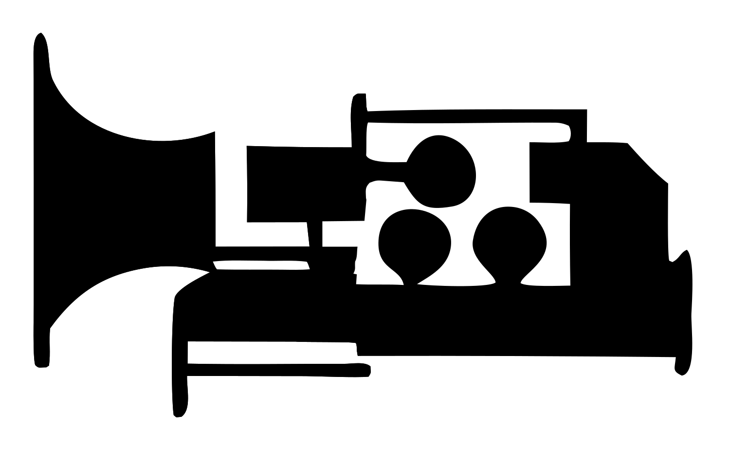 Chunky Saxophone Side-View Mark #ffffff/#000000