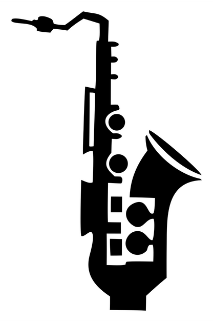 Bold Saxophone Keys Emblem #ffffff/#000000
