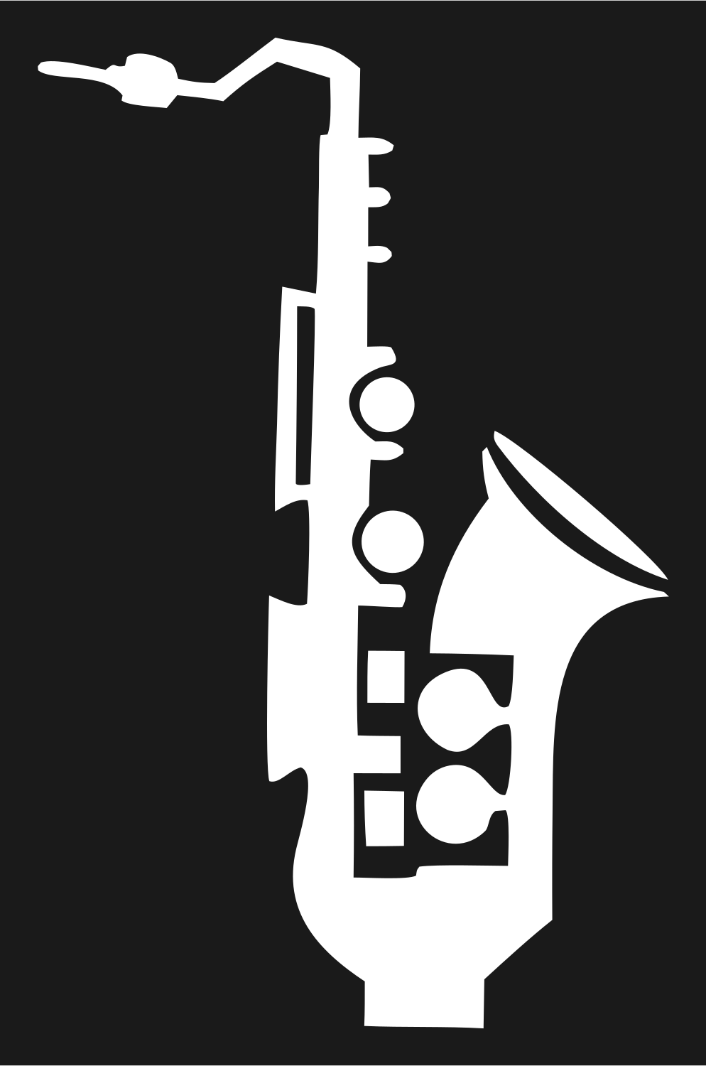 Bold Saxophone Keys Emblem #1a1a1a/#ffffff
