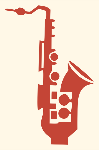 Bold Saxophone Keys Emblem #fff8e7/#c44536