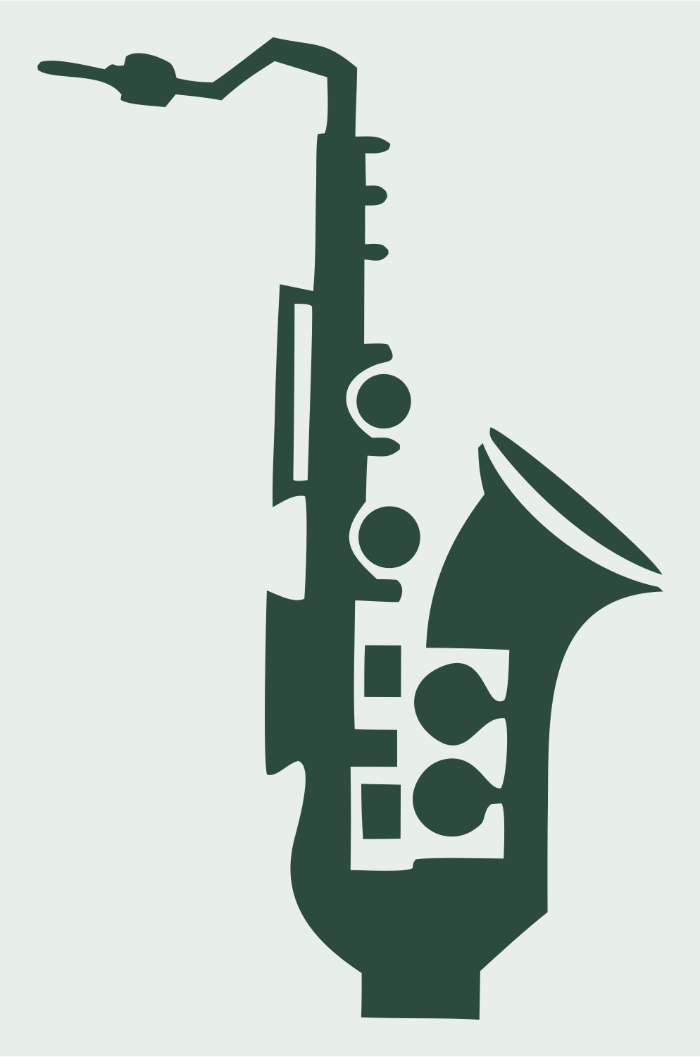 Bold Saxophone Keys Emblem #e8efe9/#2d4a3e