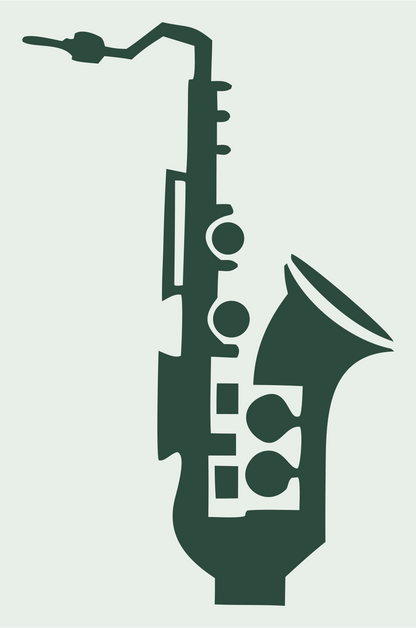 Bold Saxophone Keys Emblem #e8efe9/#2d4a3e