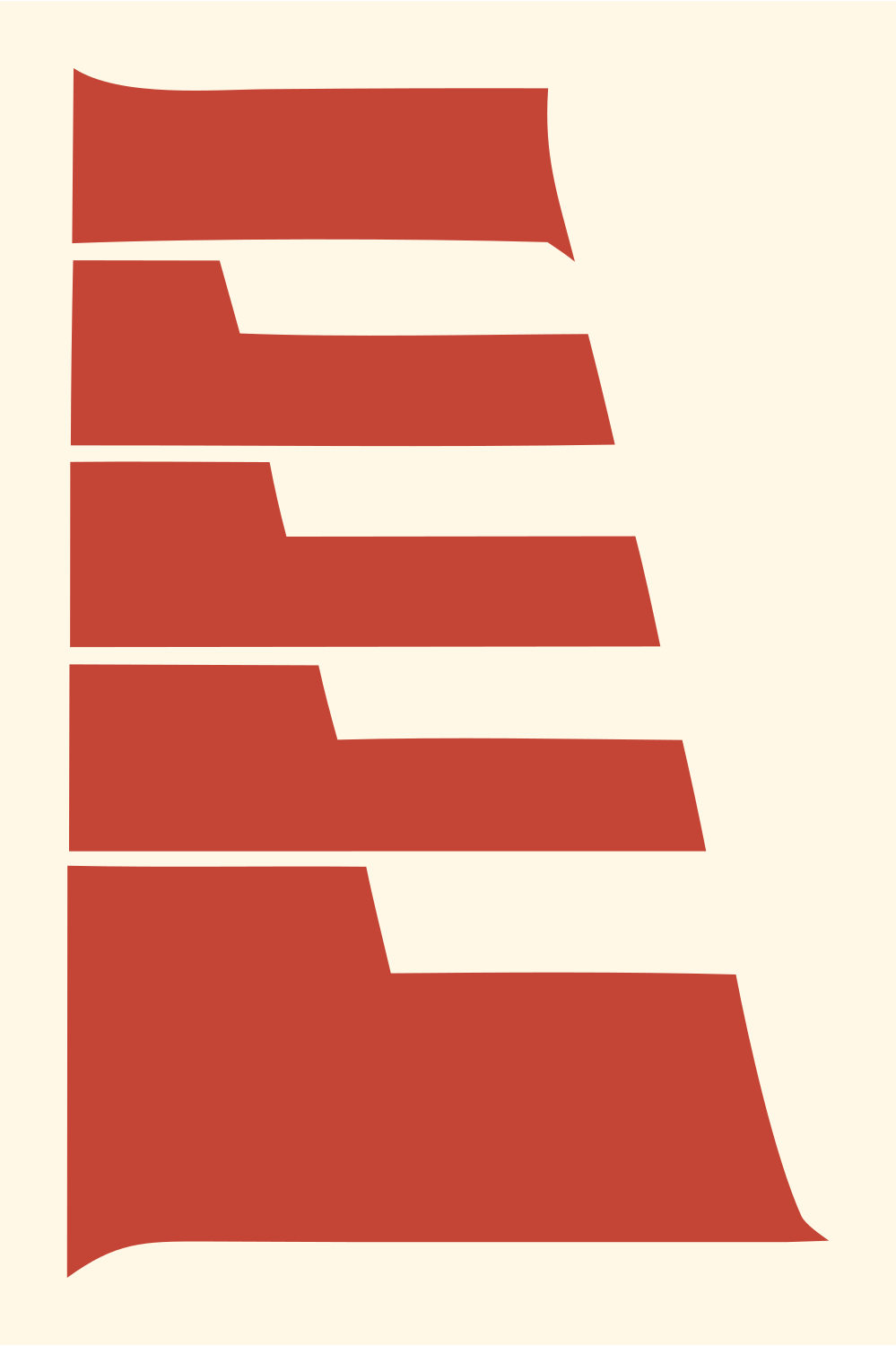 Bold Piano Keys Mark #fff8e7/#c44536