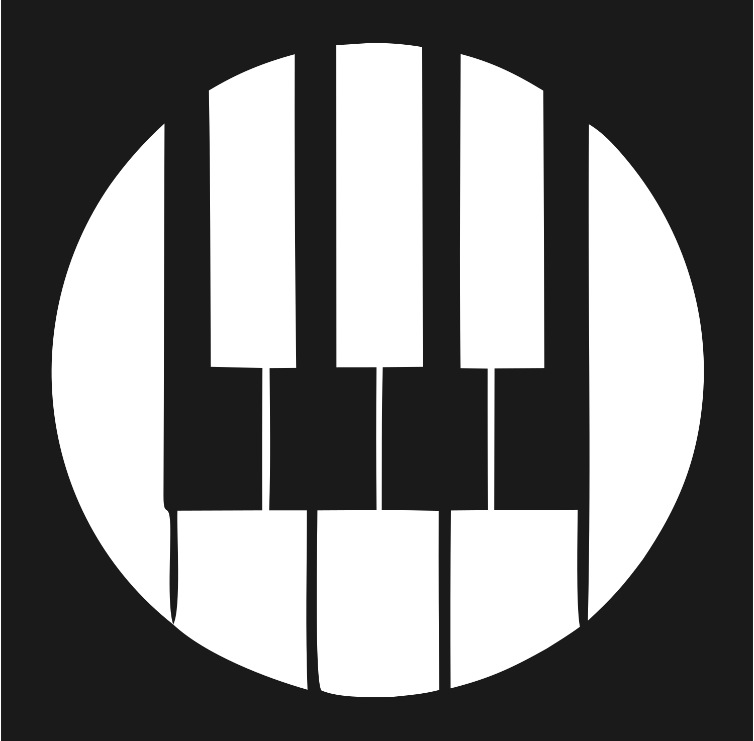 Piano Keys Circle Badge #1a1a1a/#ffffff