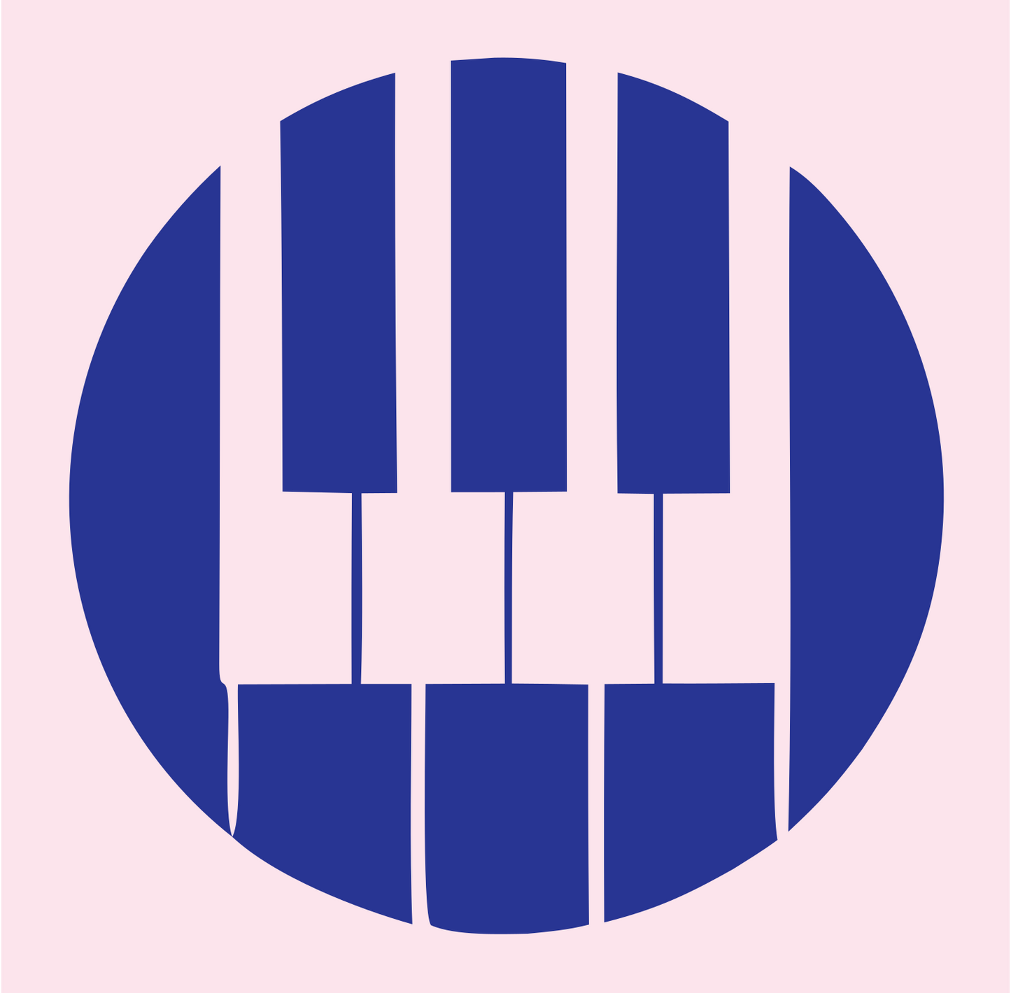 Piano Keys Circle Badge #fce4ec/#283593