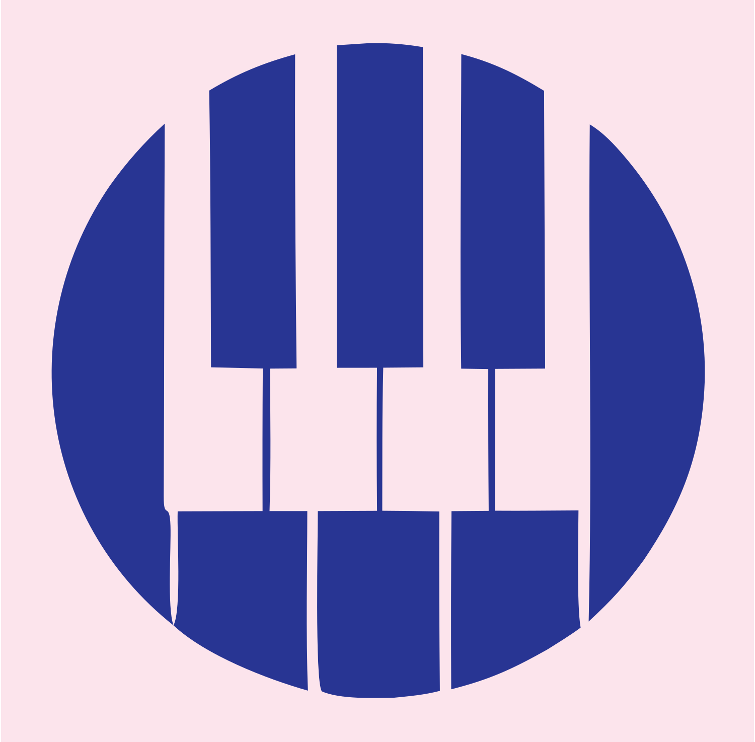 Piano Keys Circle Badge #fce4ec/#283593