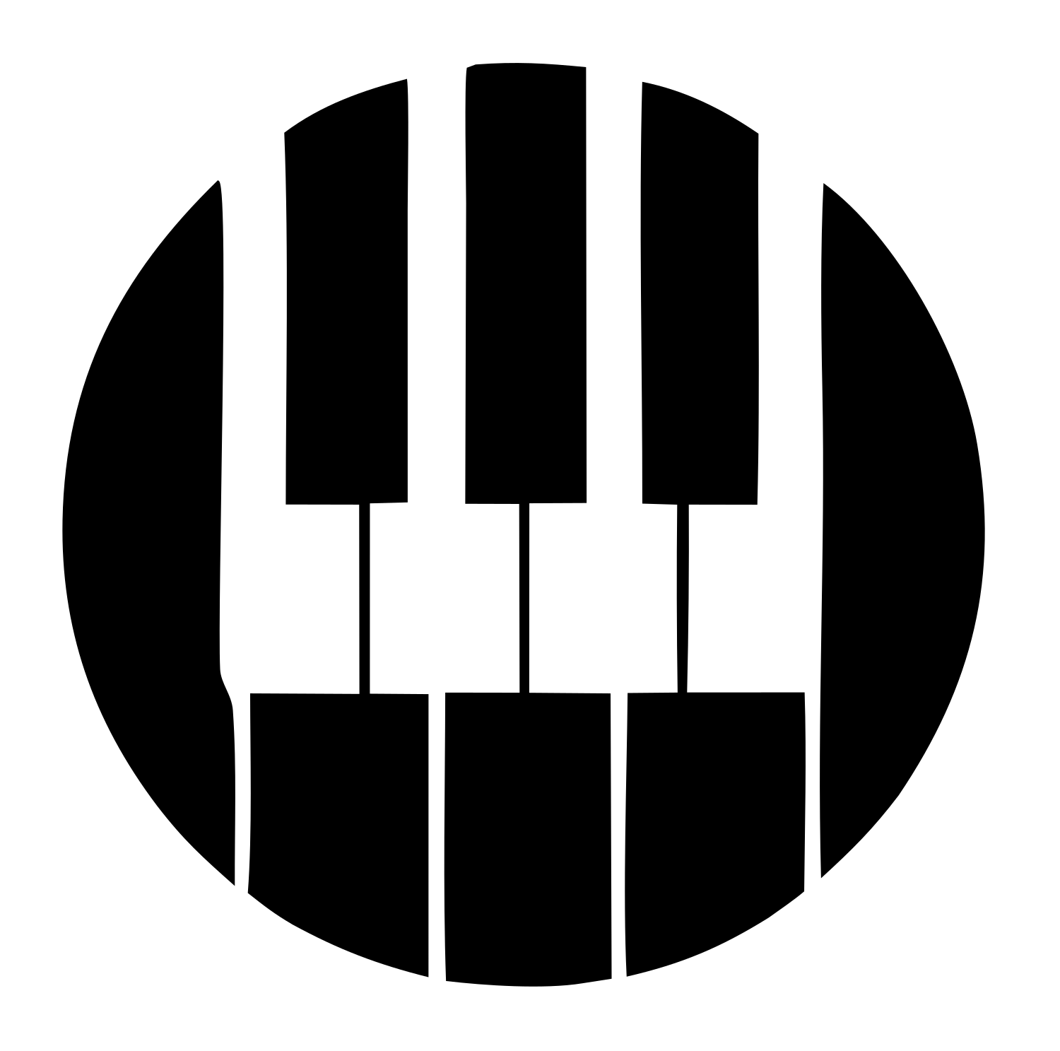 Geometric Piano Keys Emblem #ffffff/#000000