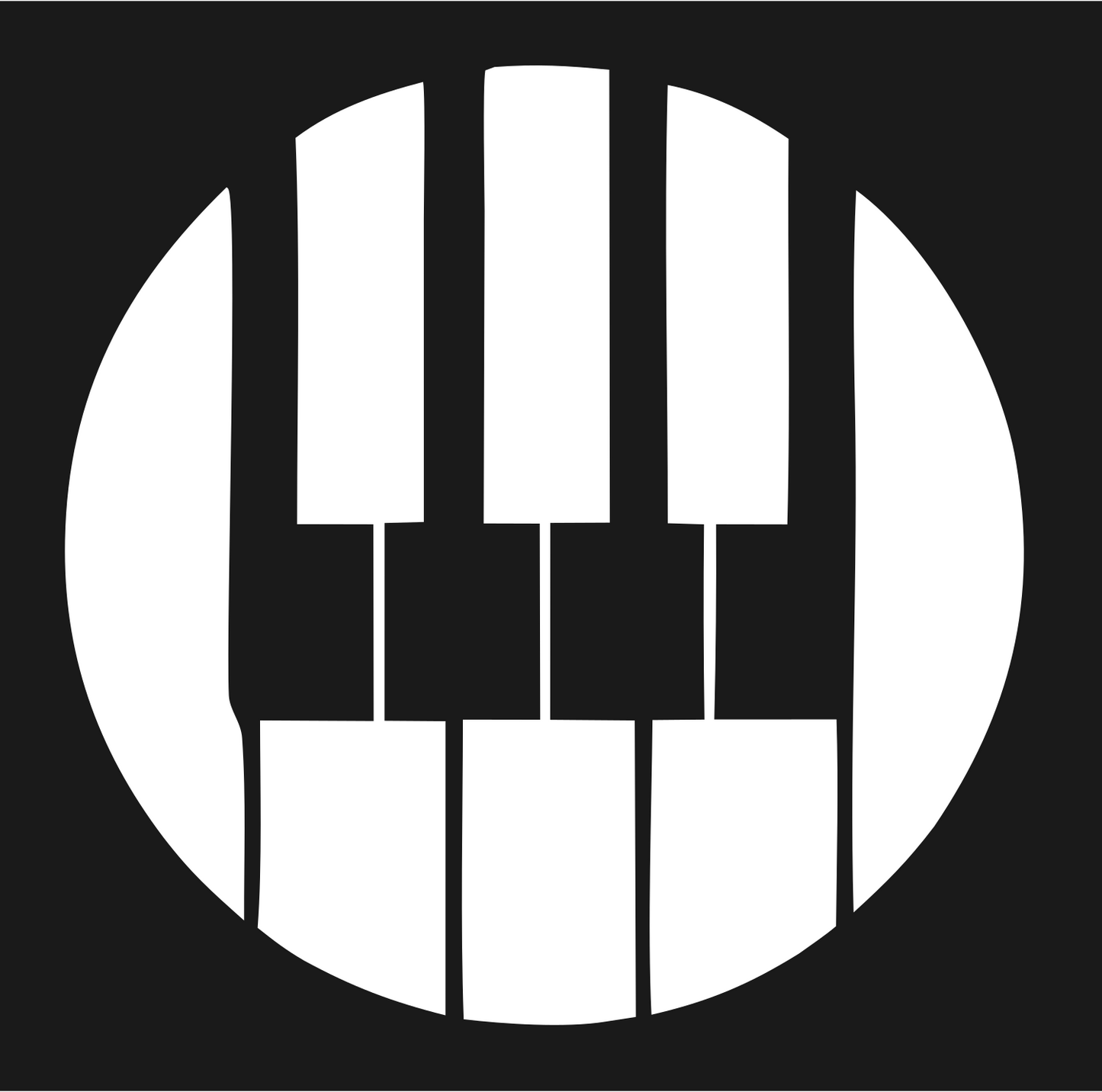 Geometric Piano Keys Emblem #1a1a1a/#ffffff