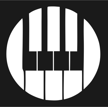 Geometric Piano Keys Emblem #1a1a1a/#ffffff