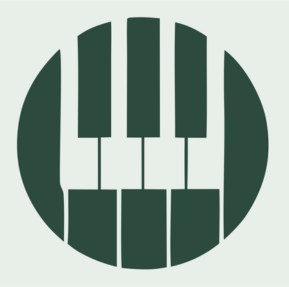 Geometric Piano Keys Emblem #e8efe9/#2d4a3e
