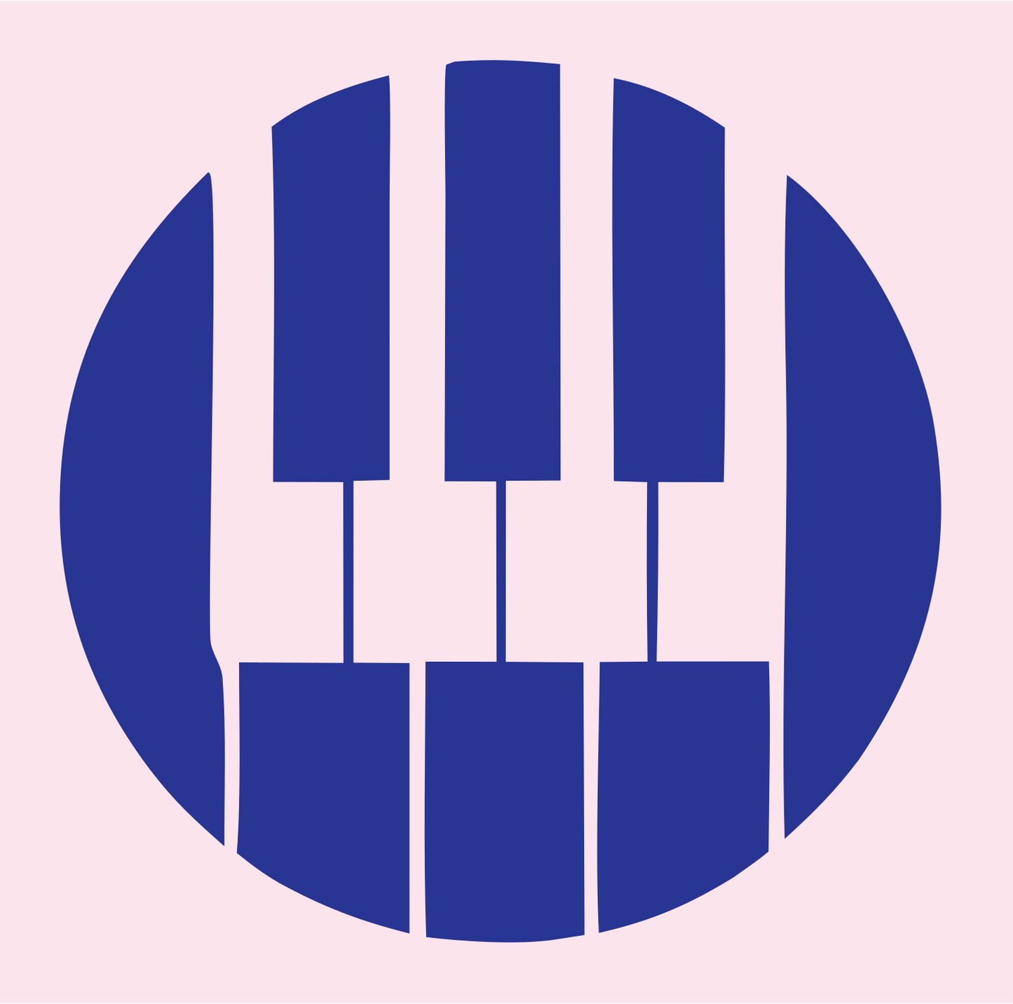 Geometric Piano Keys Emblem #fce4ec/#283593