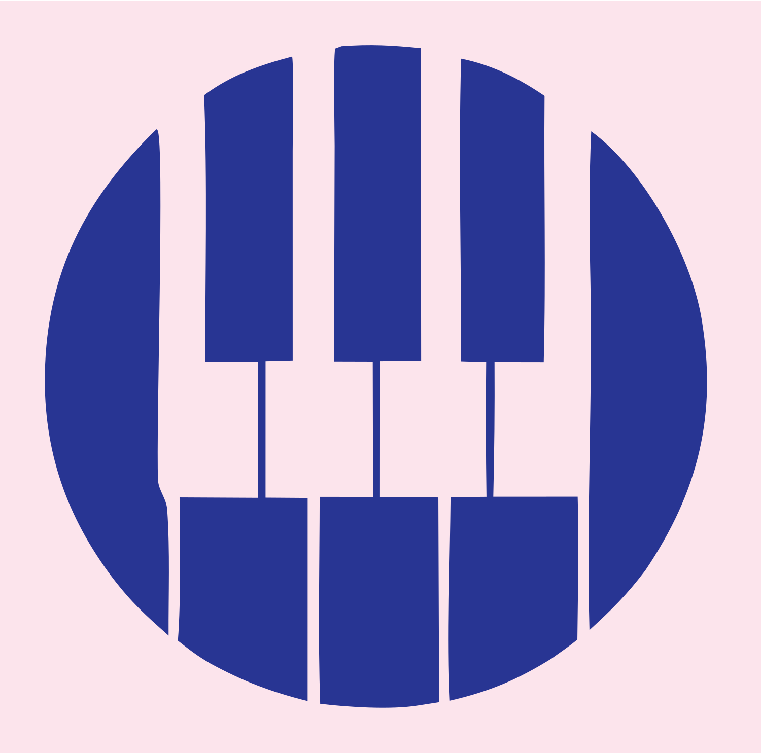 Geometric Piano Keys Emblem #fce4ec/#283593