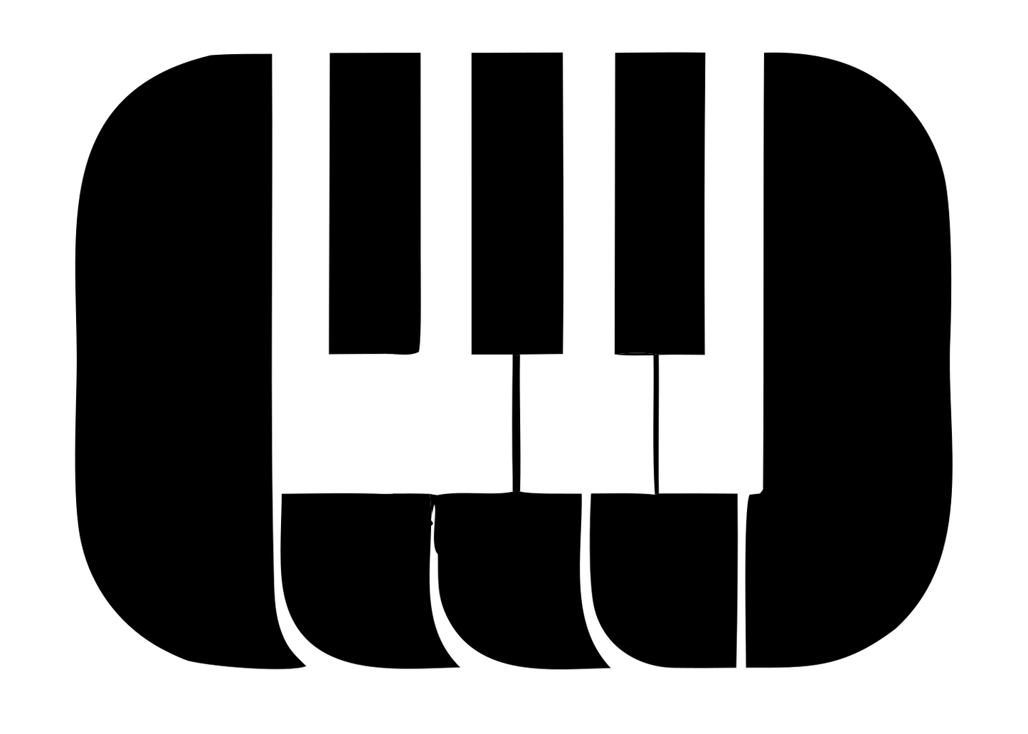 Bold Piano Keys Badge #ffffff/#000000