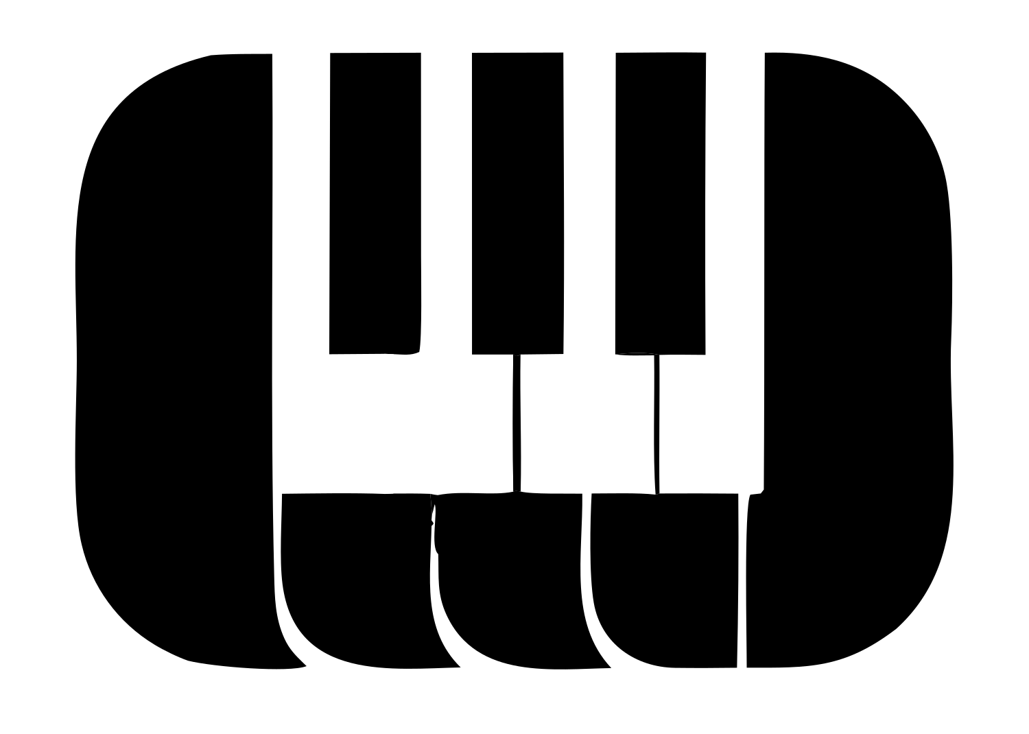 Bold Piano Keys Badge #ffffff/#000000