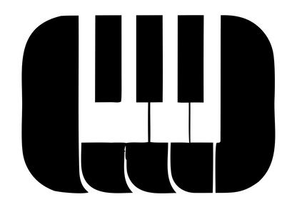 Bold Piano Keys Badge #ffffff/#000000